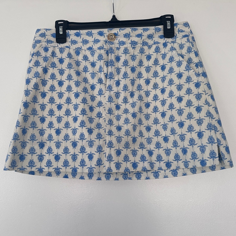 Lilly Pulitzer A-Line Blue and White Mini Skirt